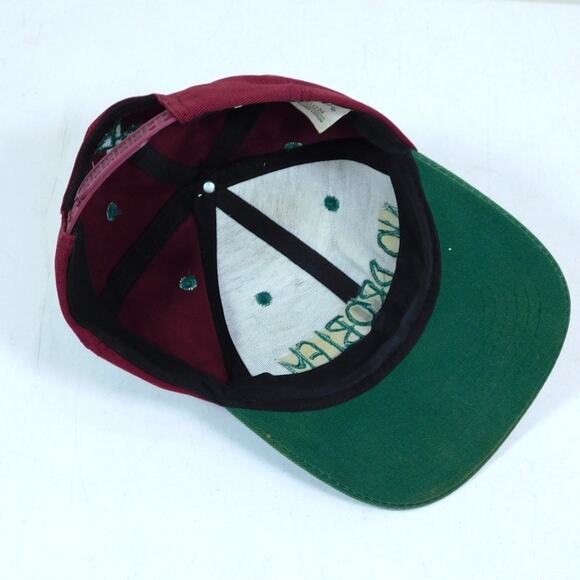 Vintage 90s No Problem Headwear Snapback Hat Red Green Reshaped Crown - Picture 6 of 7